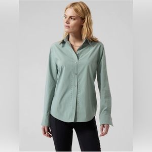 NWT Athleta Midtown Shirt II Laser Cut XS